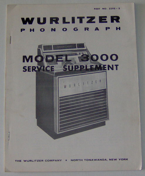 (image for) Wurlitzer Model 3000 Service Supplement - Click Image to Close